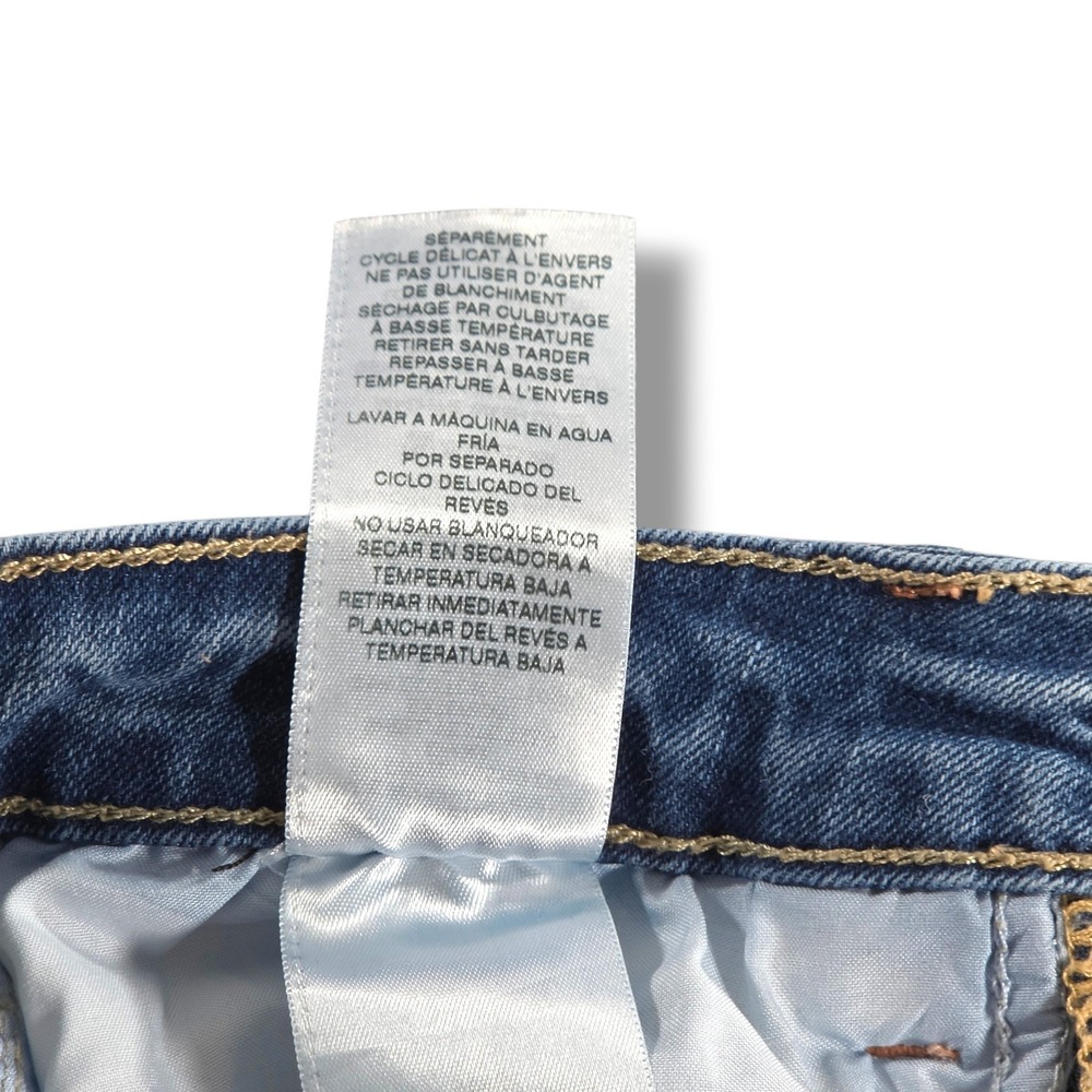 True Religion Halle High Rise Super Skinny Raw Hem Flap Pocket Blue Jeans 25 - Picture 9 of 11
